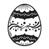 Detailed vintage art easter egg decoration in black and white with intricate patterns vector