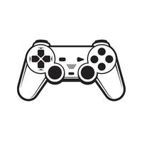 Classic gaming controller black and white art silhouette game joystick vector
