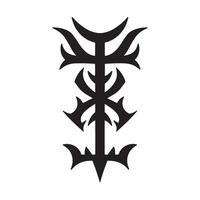 Black vintage art silhouette decorative ornamental abstract symbol isolated on white background vector