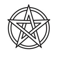 Vintage art silhouette of pentagram symbol isolated on white background vector