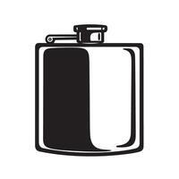 illustration of a stylish flask presented in a clean black and white silhouette design suitable for various creative uses. vector