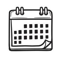 Hand drawn illustration of a simple calendar with the corner of a page folded over vintage art vector