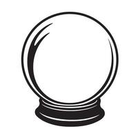 A minimalist black and white illustration of a crystal ball perfect for fortune telling and predictions silhouette vector