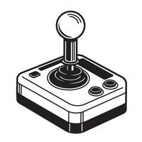 Retro joystick with ball top and buttons vintage gaming vector