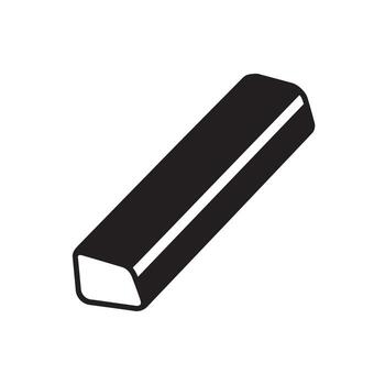 Simple minimalist artistic illustration of a rectangular bar with a white inner line and rounded corners on a white background. vector