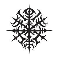 Abstract black and white vintage art silhouette decorative ornament design element vector
