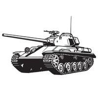 Vintage Art Silhouette Of A Detailed Military Tank Ready For Battle ready armed forces vector