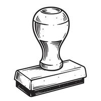 Vintage art illustration of a hand drawn rubber stamp isolated on a white background vector