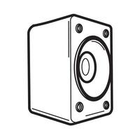 illustration of a stereo speaker in a minimalist silhouette style perfect for music audio projects and design vector