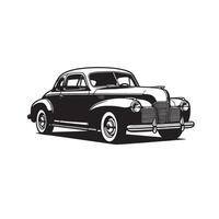 Vintage Art Silhouette Classic American Automobile black and white iconic transportation history vector