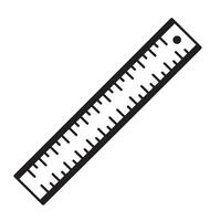 Black and white illustration of a classic ruler for precise measurement and design vector