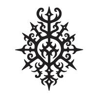 Intricate vintage art silhouette of a symmetrical ornamental design on a white background vector