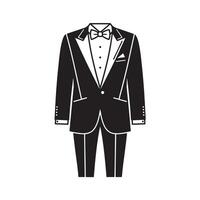 Elegant black and white vintage art silhouette of a tuxedo perfect for special occasions and formal events vector