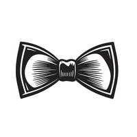 Elegant bow tie vintage art silhouette illustration in black and white perfect for formal event designs and fashion concepts vector