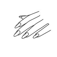 Minimalist hand holding gestures with oval shaped nails elegant line art silhouette vector