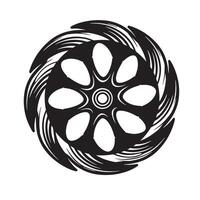 Striking vintage art silhouette of a circular floral design with intricate and detailed elements vector