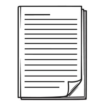 un apilar de papel con un doblado esquina representando documentación o escrito contenido vector