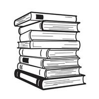 A minimalist illustration of a stack of books depicted as a simple silhouette perfect for educational content and learning designs. vector