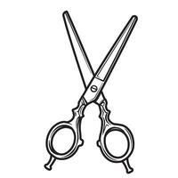 Artistic illustration of a crossed pair of open barber or hair stylist scissors in a clean silhouette perfect for branding and design projects vector