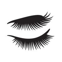 Elegant closed eyes with long eyelashes in a vintage art silhouette isolated on white background vector