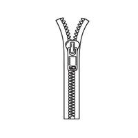 Monochrome zipper illustration isolated on white background vintage art silhouette for apparel design and textile concepts vector