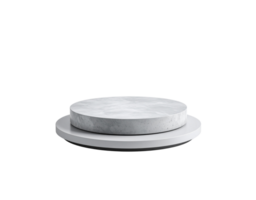 Circular Concrete Display Stand with Textured Top and Smooth Base. png