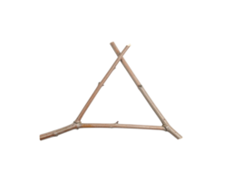 Rustic Triangle Frame Crafted from Two Intertwined Brown Twigs. png