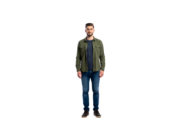 Fulllength portrait of a man in casual attire standing and smiling. png