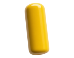 3D Render of a Yellow Capsule on Transparent Background png