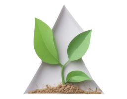 Sprout emerging from paper triangle png