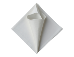 Elegant white napkin folded for a formal table setting png