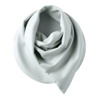 Elegant White Silk Scarf Rendered on a Transparent Background png