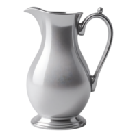 Elegant Silver Pitcher with a Curved Handle png