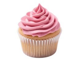 Delicious Frosted Cupcake with Pink Icing on Transparent Background png