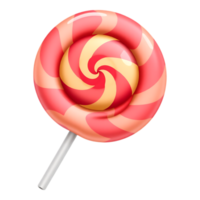 Close-up of a vibrant lollipop on a transparent background png
