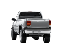 Pickup truck rear view on open road for transportation needs png