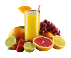 Refreshing citrus beverage with assorted fruits for summer enjoyment png