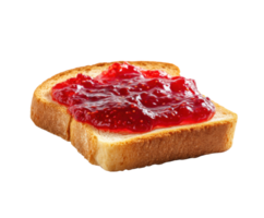 Delicious toast with raspberry jam for breakfast enjoyment png