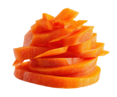 Fresh carrot slices stacked creatively for culinary design projects png