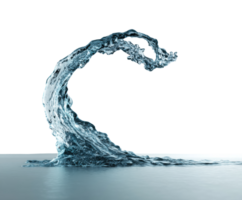 Fluid dynamics creating a wave of water in motion for design purpose png