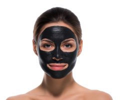 Skincare routine with a detoxifying charcoal mask for beauty png