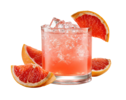 Chilled grapefruit cocktail with ice for summer fun png
