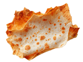 Crunchy flatbread with golden edges for culinary delight png