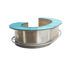 Modern curved bar design with turquoise counter surface png