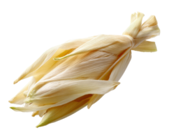 Fresh corn husk tied for culinary use in summer cooking png