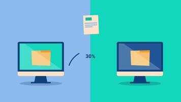File Transfer Progress Data Upload Download Process with computer. 4k Animation video