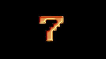 Gold countdown animation number ten in orange glows a vibrant timer. video