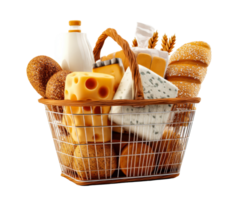Assorted cheese and bread basket for culinary delights and gatherings png