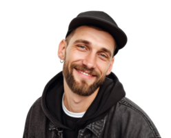 Casual man smiling in a stylish outfit for personal branding png
