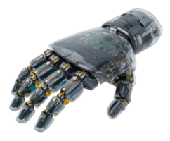 Intricate robotic hand for tech projects png